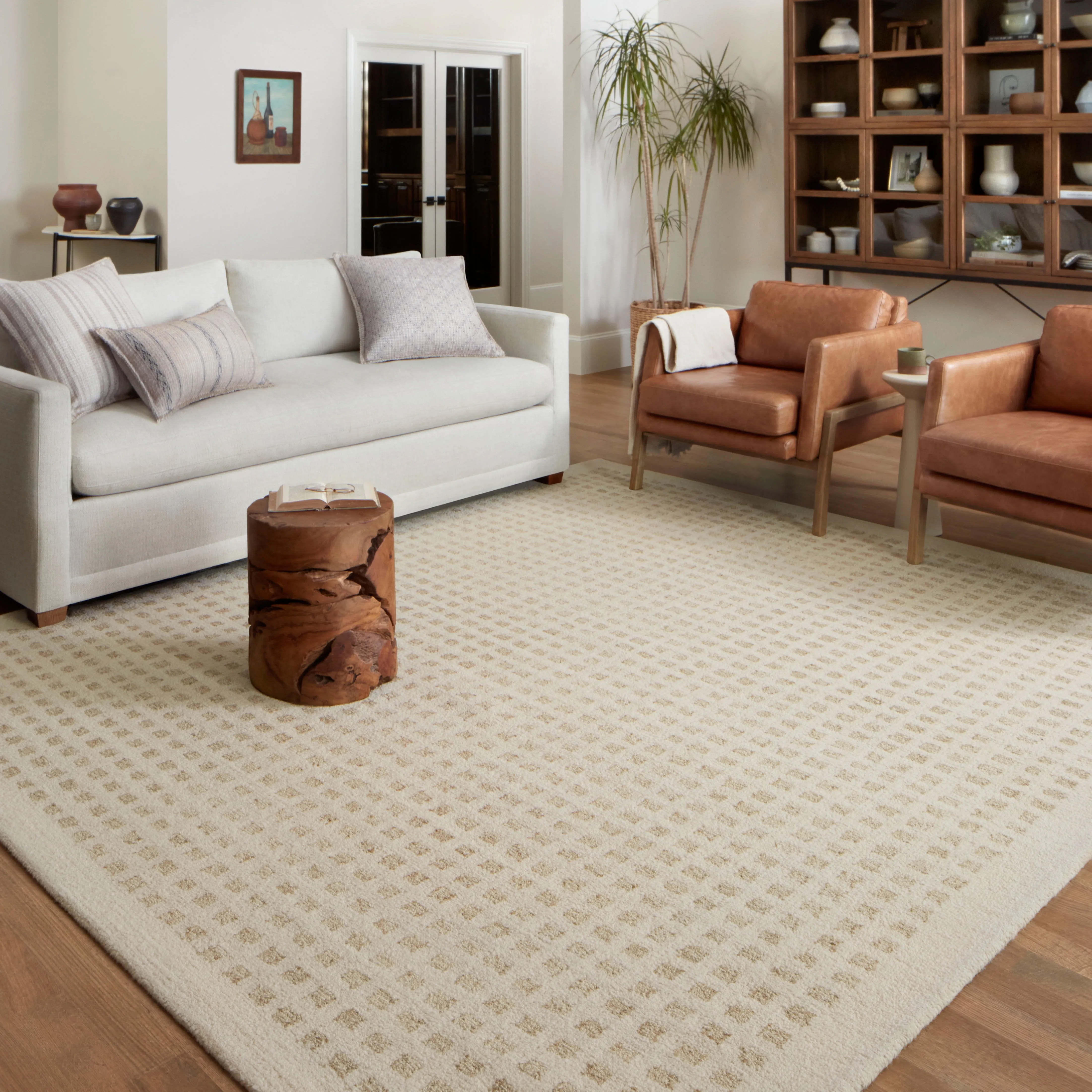 Chris Loves Julia x Loloi Polly POL-01 Ivory Natural Rug - 7 ft 9 in x 9 ft 9 in