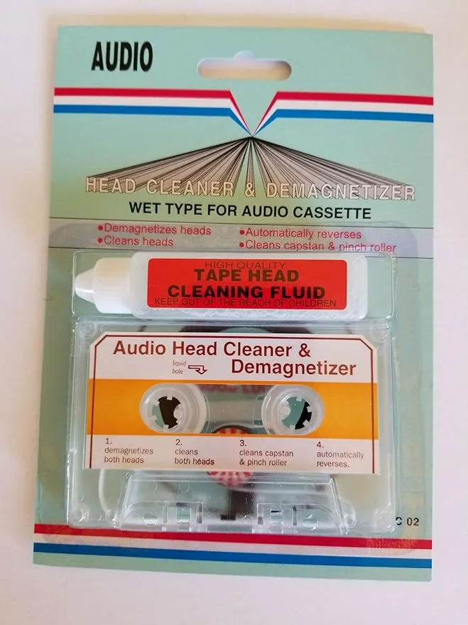 Cassette Tape Head Cleaner Kit for Cleaning Audio Cassette Tape MP3 Player/Boombox/Car Deck/Recorder