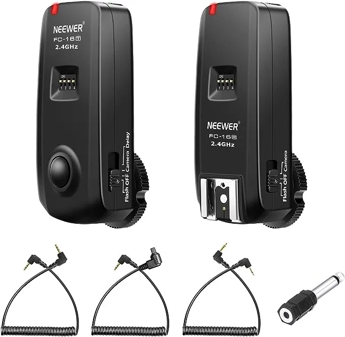 Neewer FC-16 3-IN-1 2.4GHz Wireless Flash Trigger with Remote Shutter Compatible with Canon Rebel T3 XS T4i T3i T2i Xsi EOS 1100D Mark IV 1D Mark III 5D Mark III 5D Mark II 50D 40D