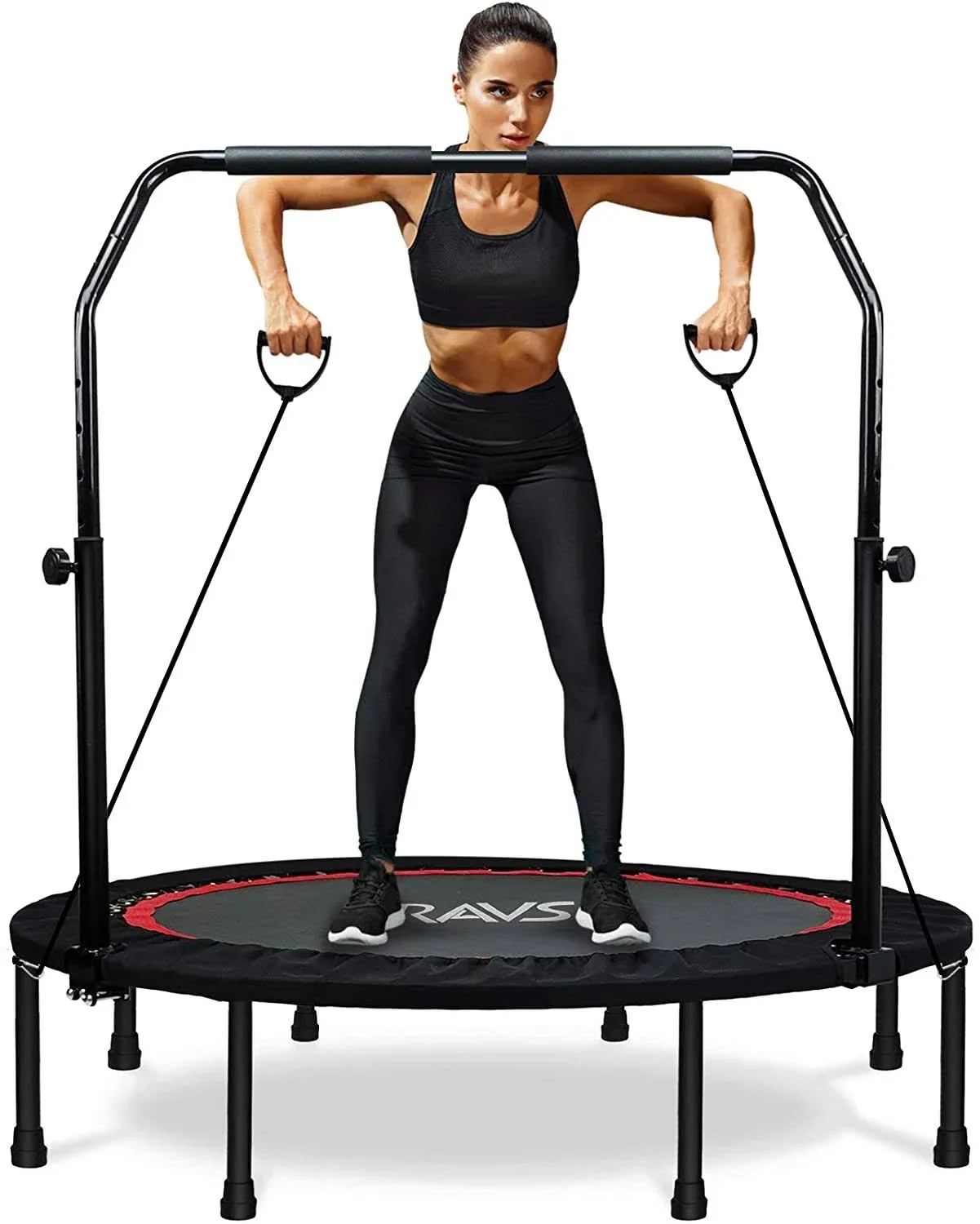 RAVS Mini Trampoline for Kids Adults 48 Foldable Fitness Rebounder Trampoline ...