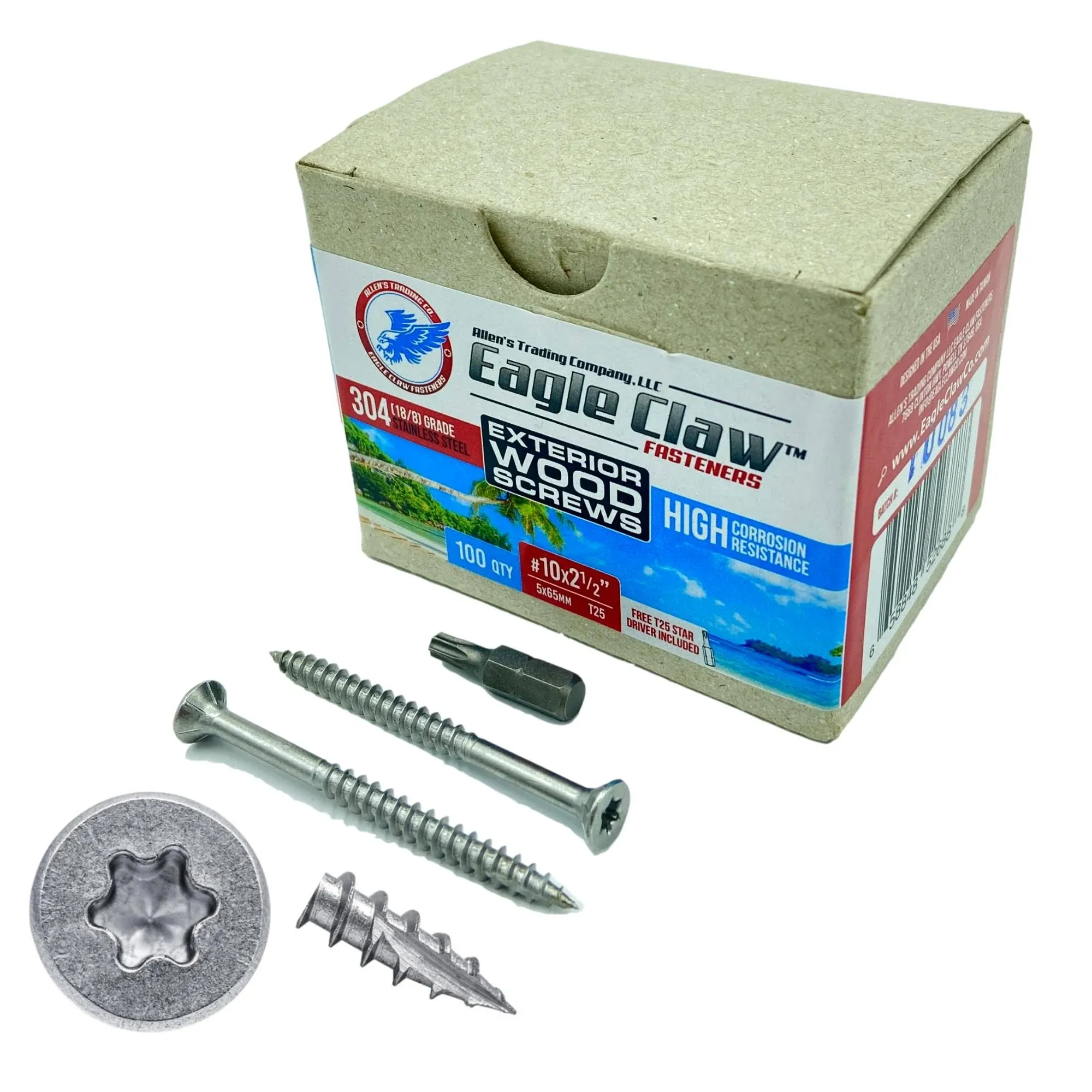 x 3 Inch Stainless Steel Deck Screws 1750 Pieces | T25 Star Torx Drive Flat H...