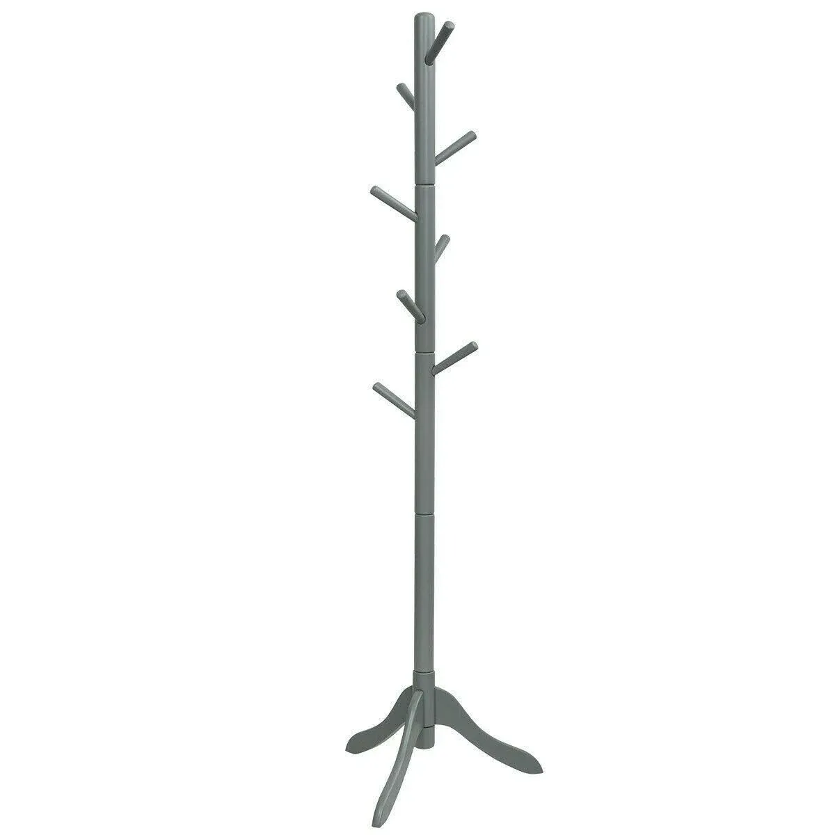 VASAGLE 8 Hooks Solid Wood Coat Rack Free Standing Coat Rack Tree-Shaped Coat Rack