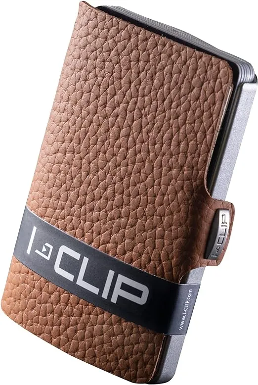 I-CLIP - Full Grain Leather - Nutshell / Metallic Gray Frame