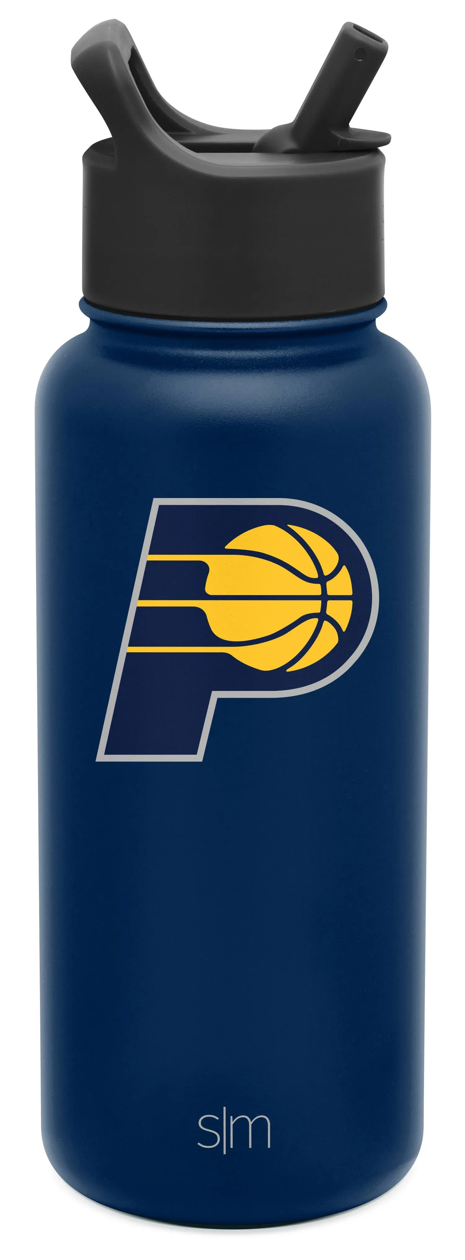 Simple Modern 32oz Summit Water Bottle with Straw Lid - Vacuum Insulated Water Flask Travel Coffee Tumbler 18/8 Stainless Steel: NBA Indiana Pacers, NBA Licensed Tumblers and Water Bottles