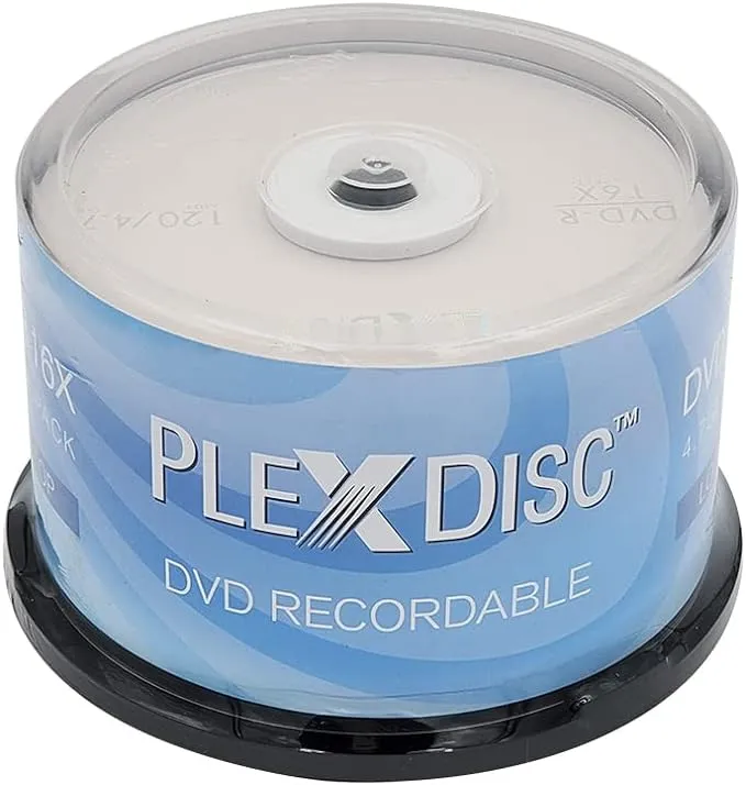 PlexDisc DVD-R 4.7GB 16x Logo Branded Recordable Media Disc - 50 Disc Spindle (FFP) 632-814-BX