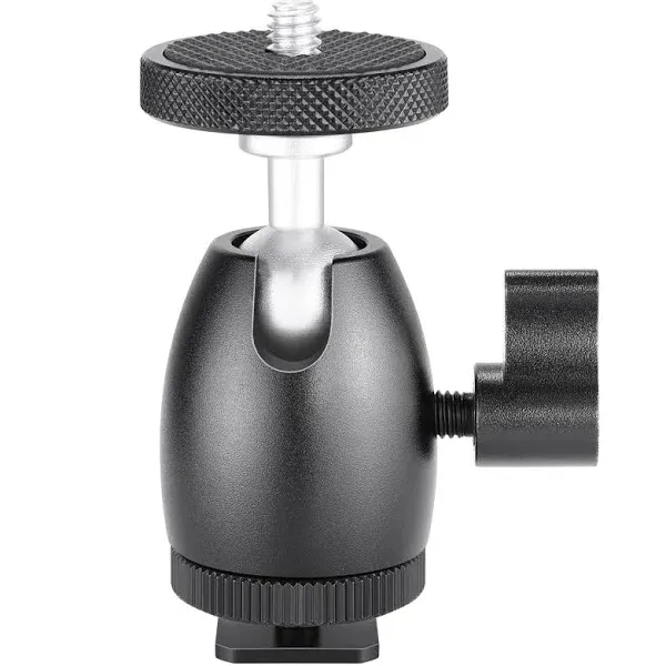 Neewer Mini Ball Head Black with Lock and Hot Shoe Adapter Camera Cradle