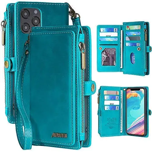 MInCYB Leather Wallet Case for iPhone 12 Pro Max