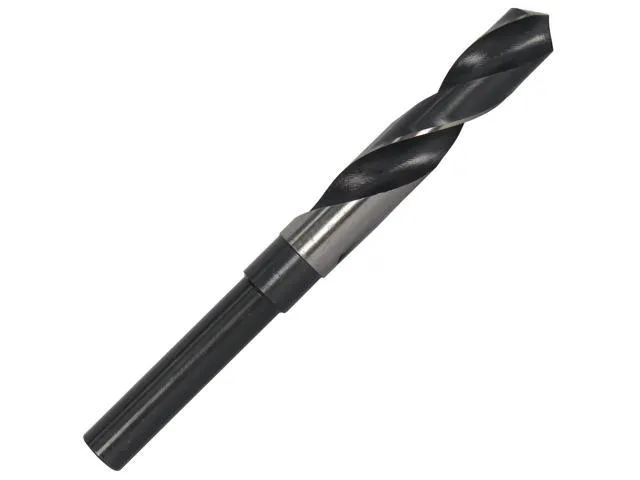 Drill America D/ARSD Series High-Speed Steel Premium Quality Reduced-Shank Drill Bit, Black Oxide Finish, 3/8' Round Shank, Spiral Flute, 118.