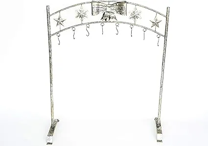 TisYourSeason Silver Snowflake Christmas Stocking Holder Stand