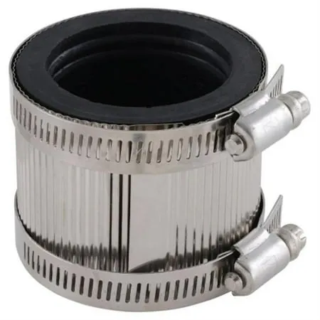 Fernco 4-in. Ideal Flexible Neoprene Coupling Fittings for Cast Iron Pipe - Quick and Simple Connection