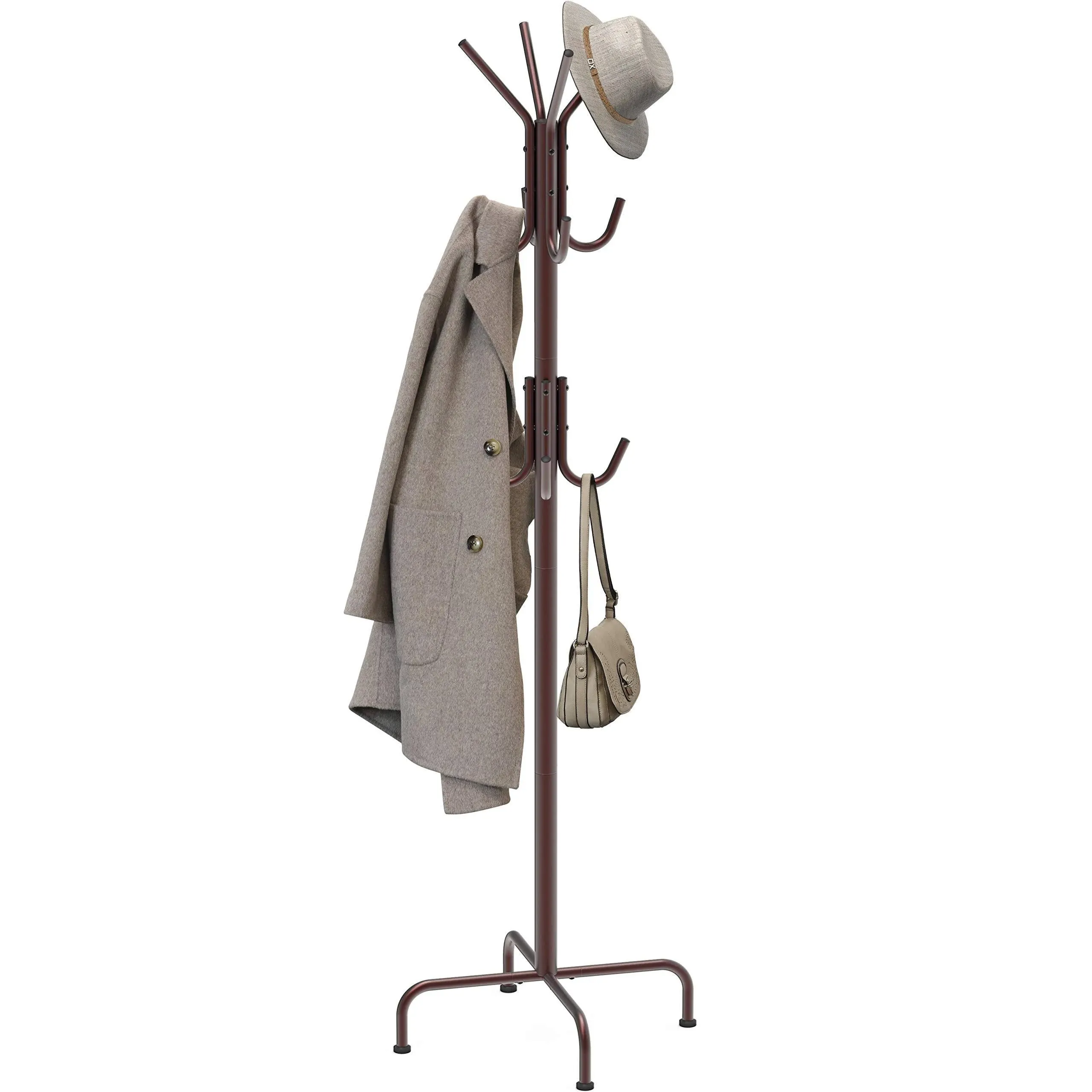 Simple Houseware Standing Coat and Hat Hanger Organizer Rack Bronze