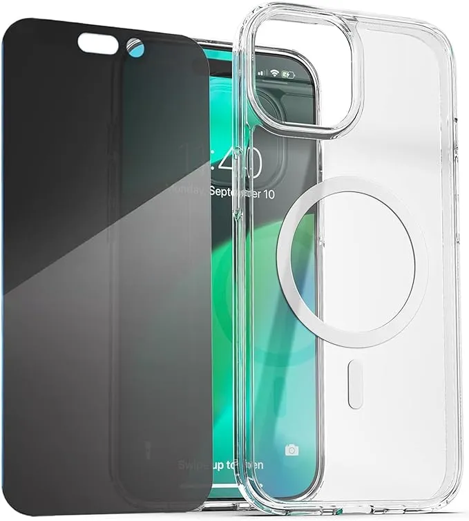 Privacy Case Designed for iPhone 15 Pro Max 2023 Slim fit Clear Case with Anti