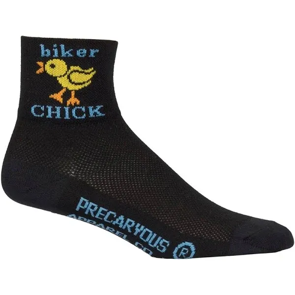 SockGuy Classic Biker Chick Socks - 3 inch, Black, Women's, Small/Medium