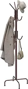 Standing Coat and Hat Hanger Organizer Rack, Bronze