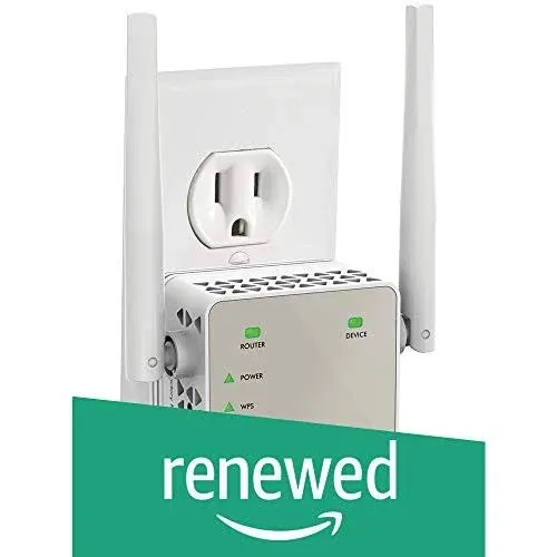 NETGEAR Wi-Fi Range Extender EX6120 - Coverage Up to 1500 Sq Ft and 25 Devices with AC1200 Dual Band Wireless Signal Booster & Repeater (Up to 1200Mbps Speed), and Compact Wall Plug Design, White