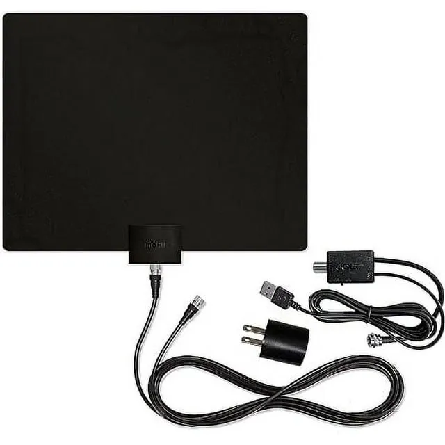 Mohu Leaf 50 Amplified Indoor HDTV Antenna w/ Jolt Switch In-Line Amplifier and 12 Ft. Coaxial Cable