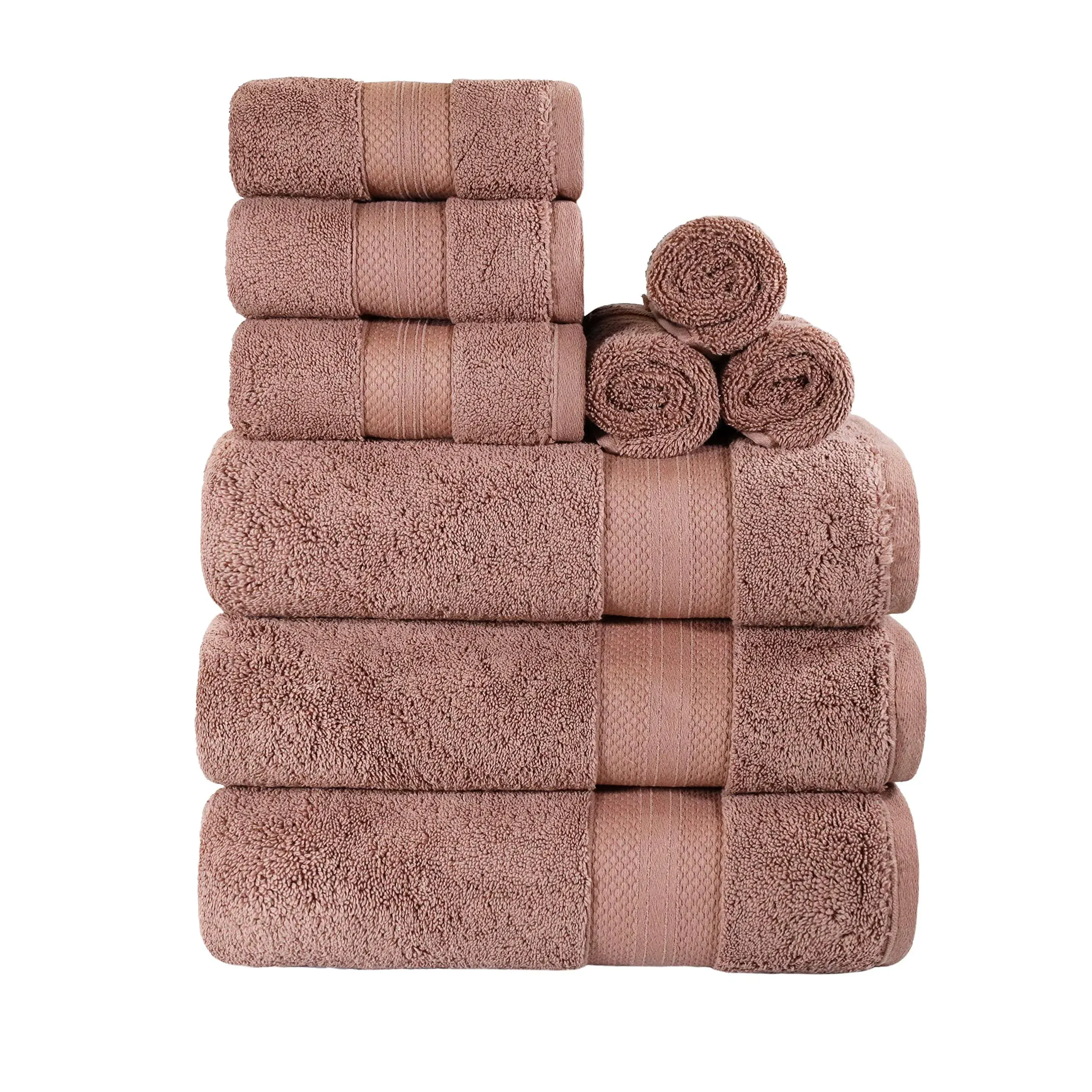 9-Piece Solid Highly Absorbent Modern Ultra-Plush Soft Face Hand Bath Towel Set