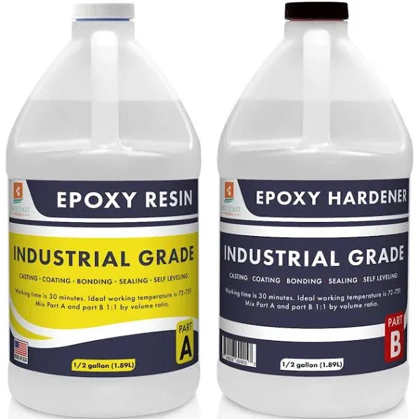 Epoxy Resin 1 Gallon Kit Industrial Grade | Easy To, 1/2 Gallon + 1/2 Gallon