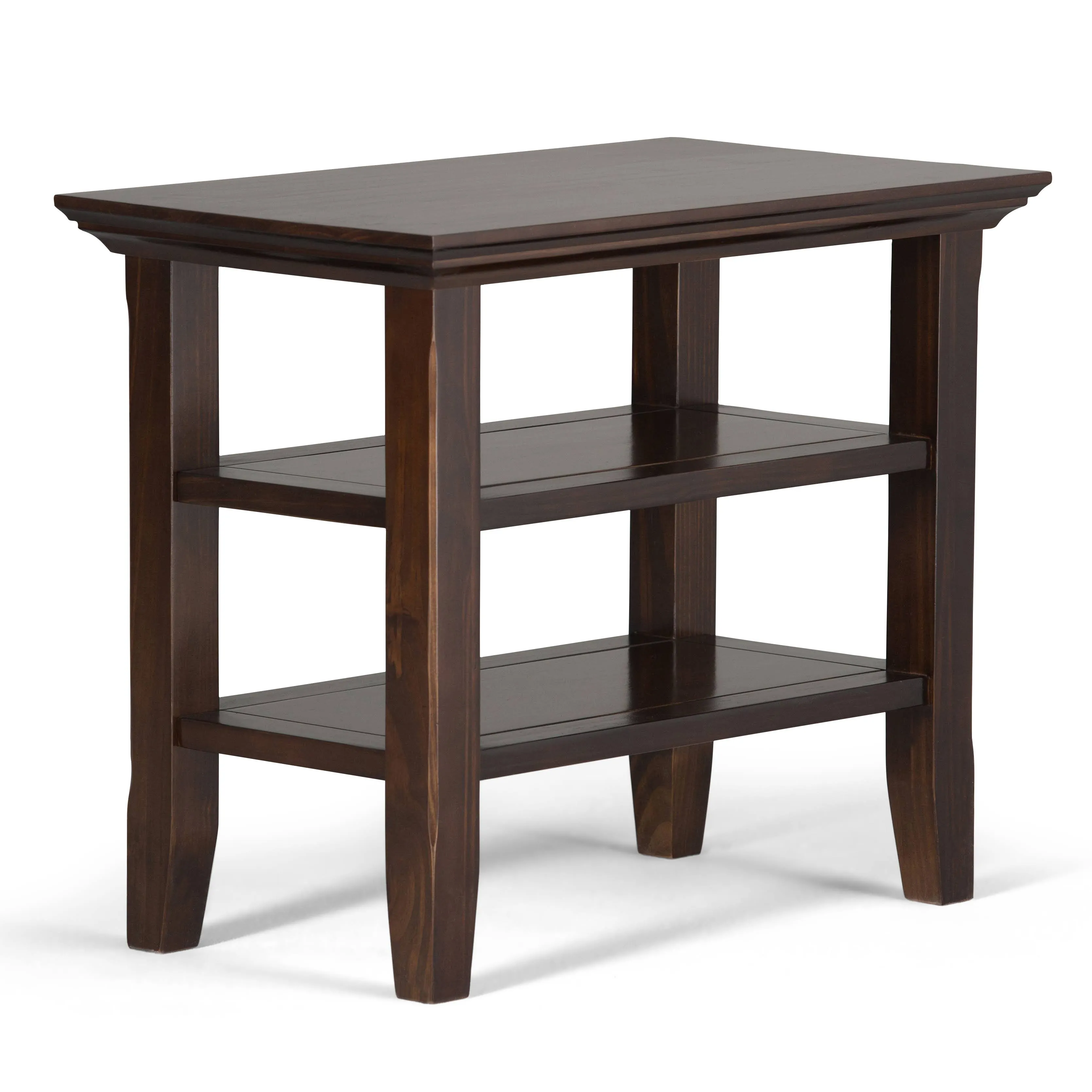 Simpli Home Acadian Narrow Side Table in Brunette Brown