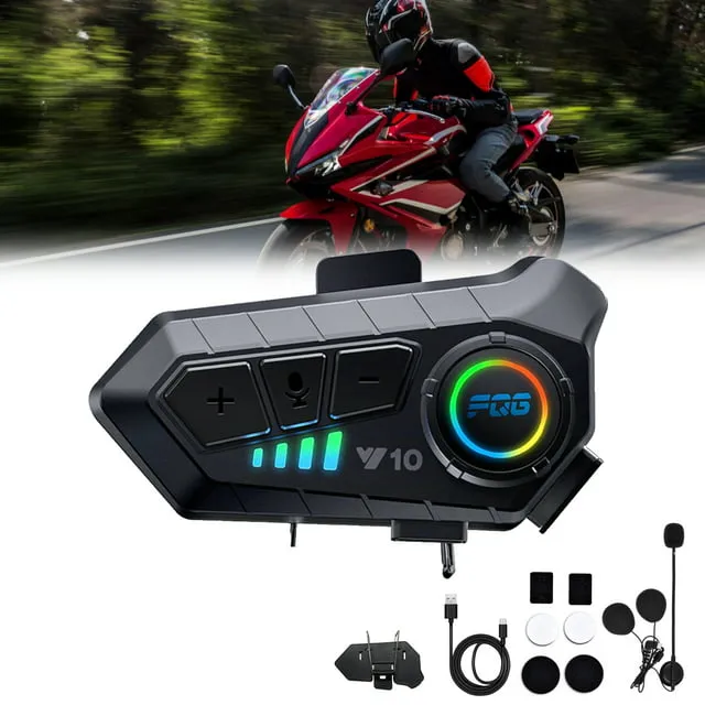 6 Riders 1000m FX6 Motorcycle Intercom Bluetooth Helmet Headset Stereo Music FM  | eBay