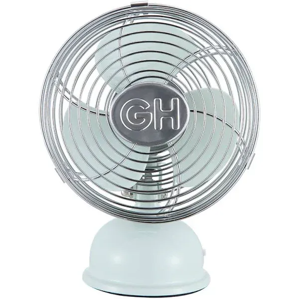 Good Housekeeping 5" Oscillating Desk Fan, 1-Speed, Green/Silver (92513)