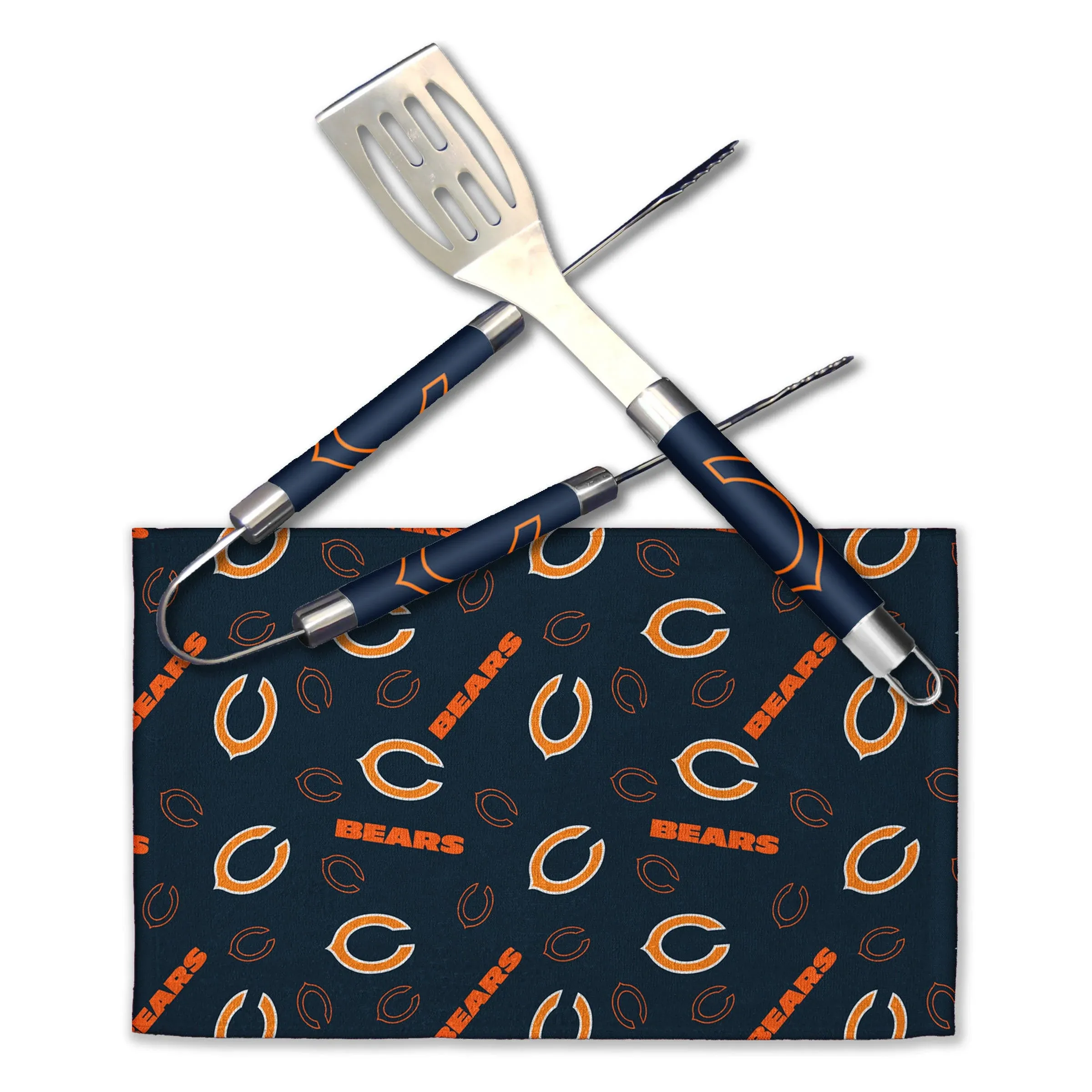 Northwest NFL Chicago Bears Scatter Print 3 Piece BBQ Grill Set