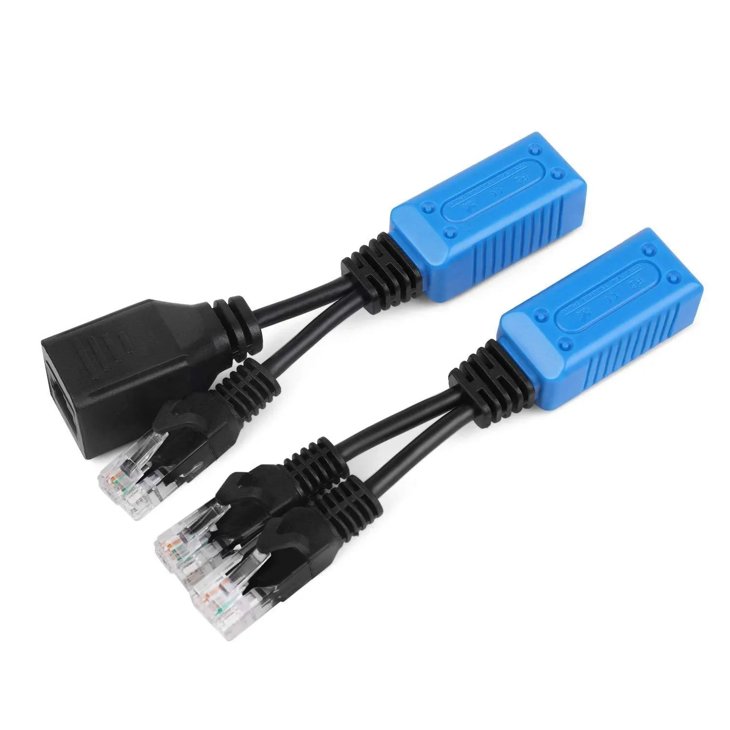 TNP Products TNP RJ45 Ethernet Cable Combiner/Splitter Kit 2 Male to 1 Female & 1 Male 1 Female to 1 Female POE Data Adapter LAN Ethernet Network