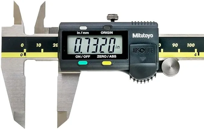 Mitutoyo 500-197-30 Electronic Digital Caliper AOS Absolute Scale Digital Caliper, 0 to 8"/0 to 200mm Measuring Range, 0.0005"/0.01mm Resolution