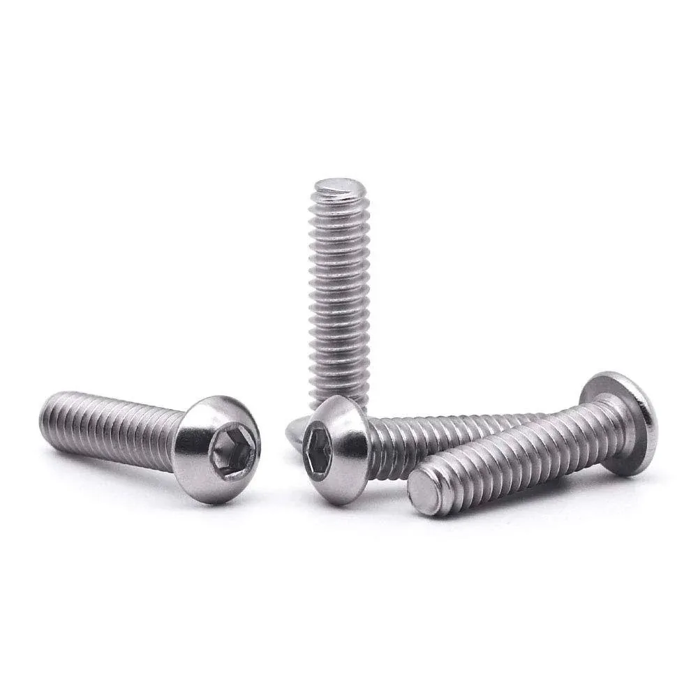 1/4-20 x 2-1/2" Button Head Socket Cap Bolts Screws, 304 Stainless Steel 18-8 ...