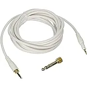 Audio Technica - HP-LC-WH - Audio-Technica Replacement Cable for M-Series Headphones - 9.84 ft 6.35mm/Mini-phone Audio Cable for Audio Device - First End: 1 x Mini-phone Audio - Male - Second End: 1 x 6.35mm Audio - Male - White