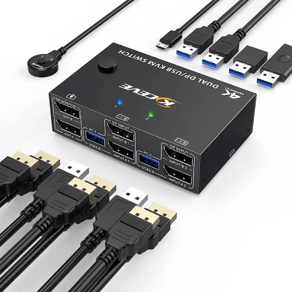 DisplayPort KVM Switch for 2 Monitors and 4K@120Hz