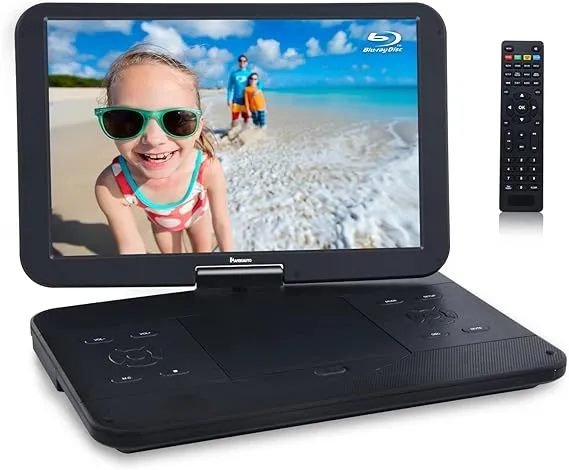 17.5&#034; Portable Blu-Ray DVD Player 15.4&#034; 1920X1080 HD Screen Rechargeable Battery