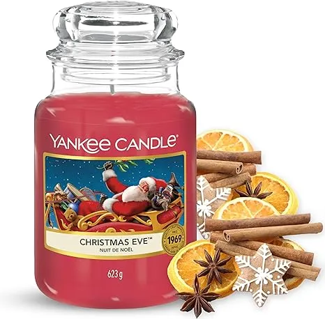 Yankee Candle Frosty Gingerbread Scented, Classic 22oz Large Jar Single Wick Candle, Over 110 Hours of Burn Time