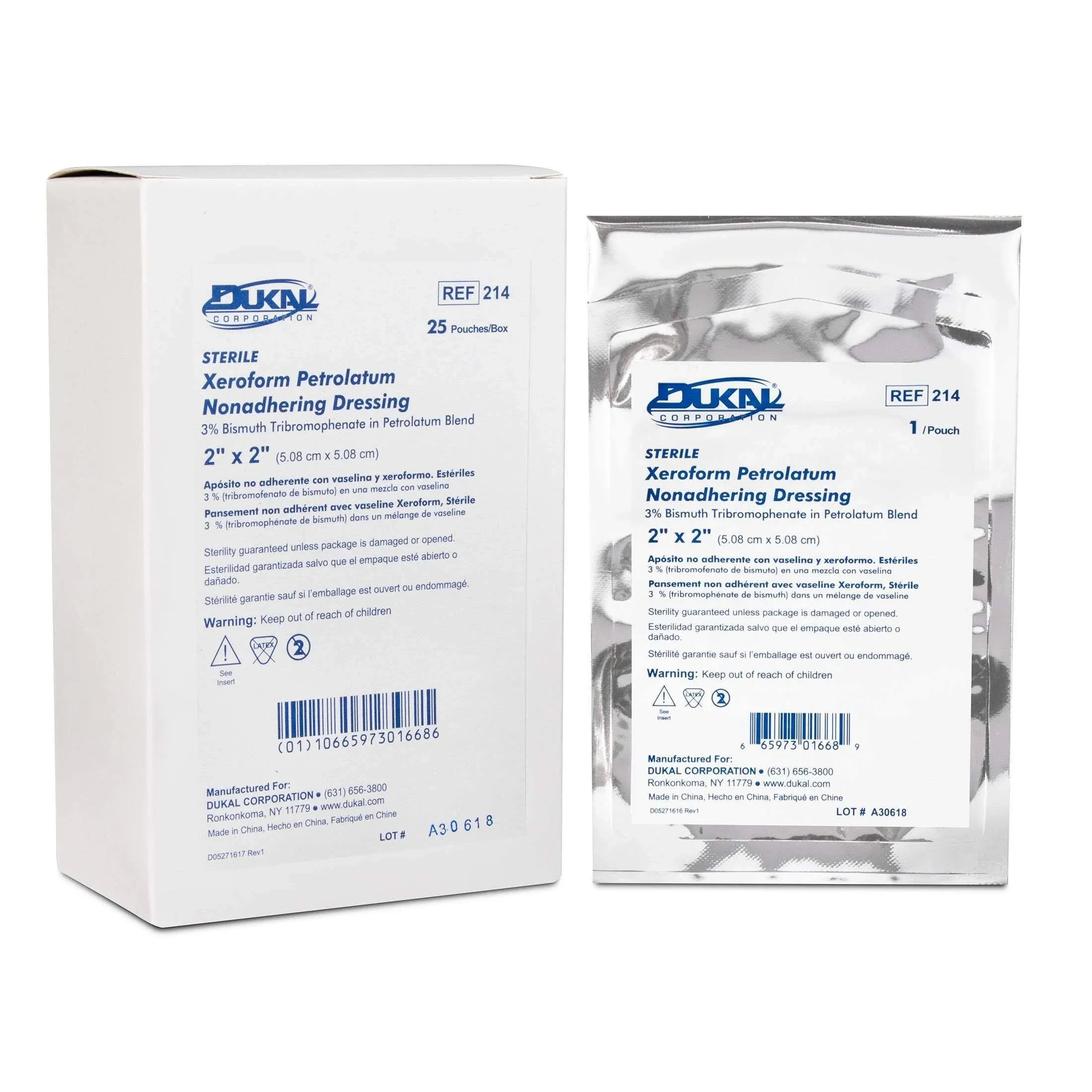 Dukal 214 Xeroform Petrolatum Gauze- Pack of 25