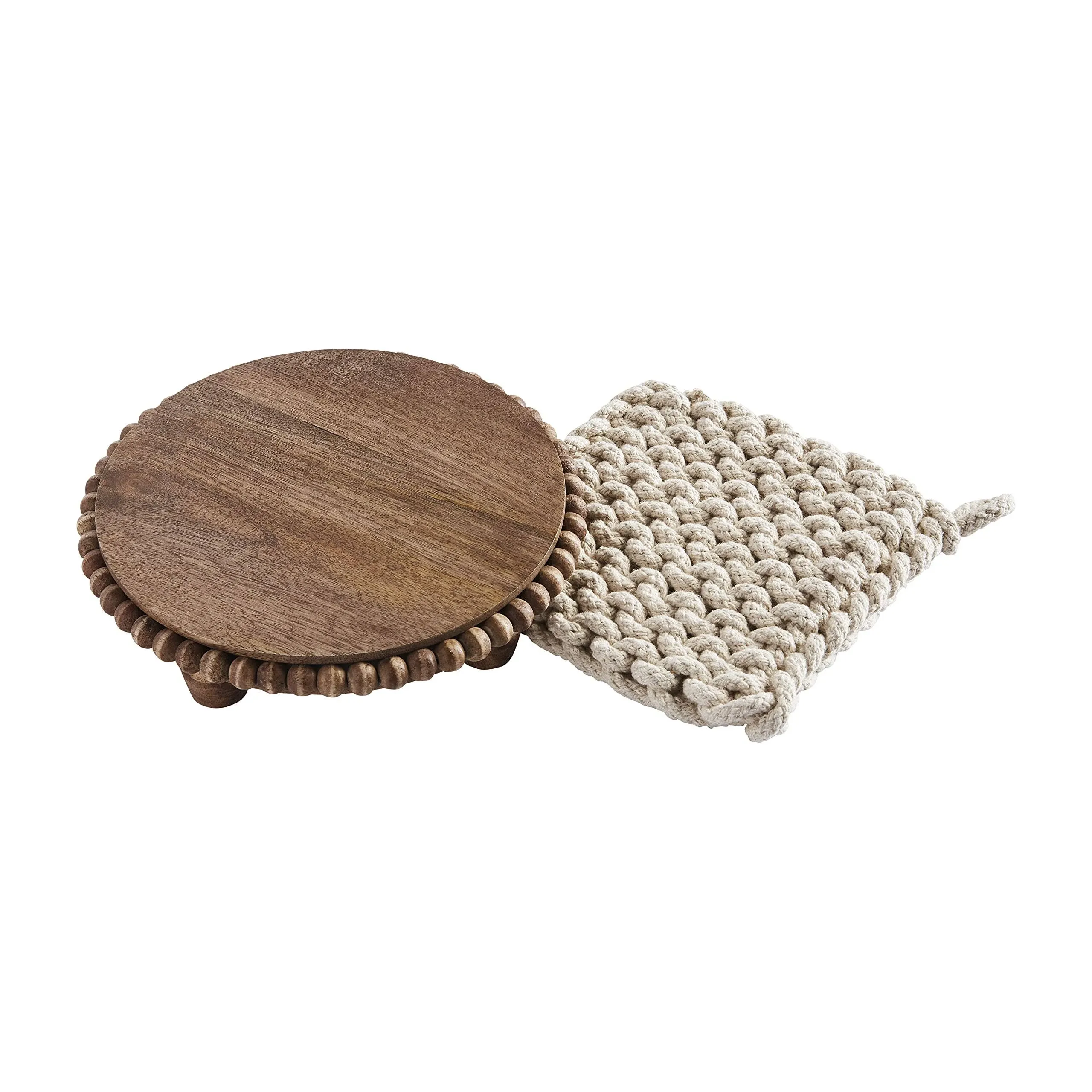 Mud Pie Beaded Trivet & Pot Holder Set