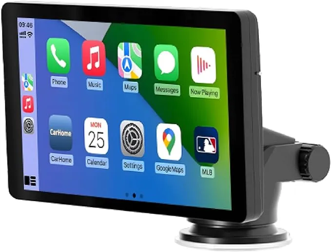 Car and Driver INTELLIDASH with Apple CarPlay and Android Auto, 7" IPS Touchscreen Multimedia Player, Bluetooth, Mirror Link, SiriusXM, Google, and Siri Assistant, Dash/Windshield Mounted