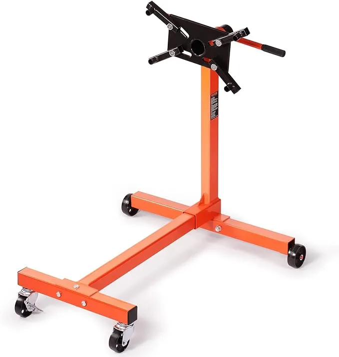 Rotating Engine Stand 750 lbs. Load Cast Iron Motor Hoist Dolly with 360° Adjustable Head 4-Caster 4 Arms for Vehicle