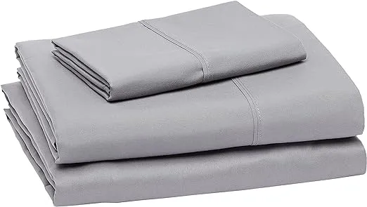 AmazonBasics Microfiber Sheet Set - Twin, Dark Grey