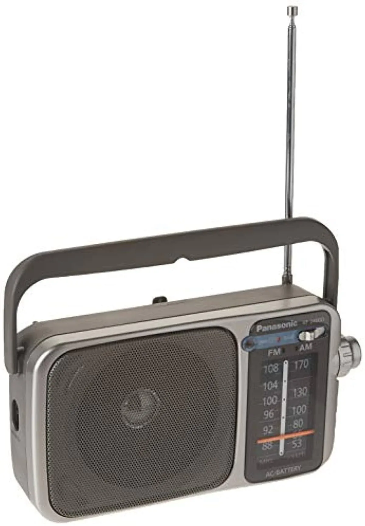 Panasonic Portable AM / FM Radio, Battery Operated Analog Radio, AC Powered, Silver (RF-2400D) 22.8 x 7.8 x 10.8