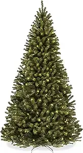 Best Choice Products 7,5 Pies de Abeto Pre-iluminado Árbol de Navidad Artificial W / Fácil Montaje, Bisagras de Metal y Base Plegable