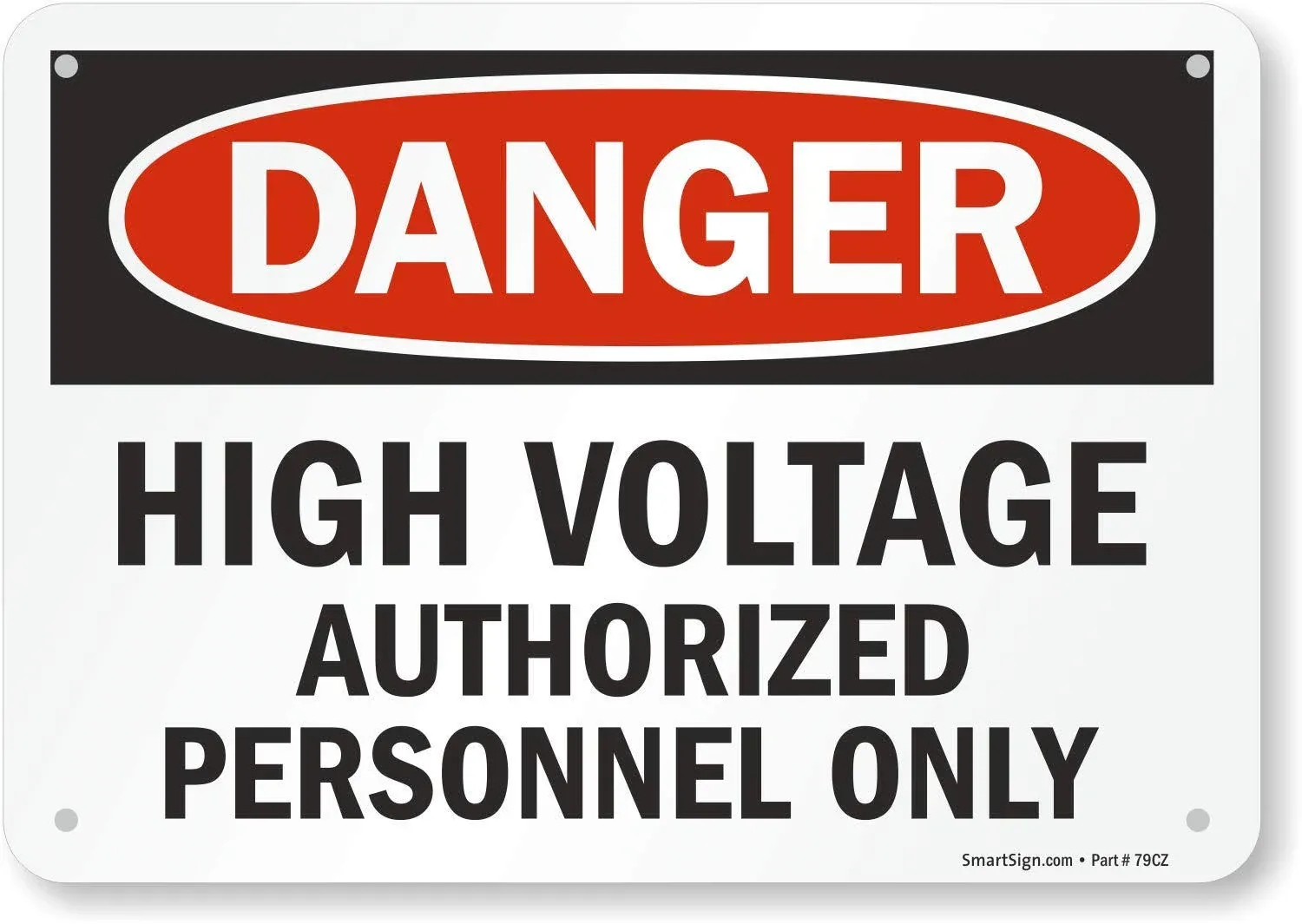 Decal, Danger High Voltage, Plastic, 10x7", LCU4-0645-NP_10X7