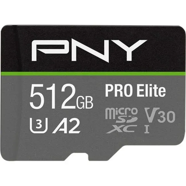 PNY Technologies 512GB Pro Elite microSDXC U3 Flash Memory Card 