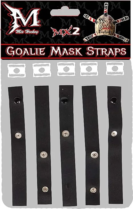 Mix Hockey (MX2) Goalie mask helmet Outside backplate straps (BLACK)