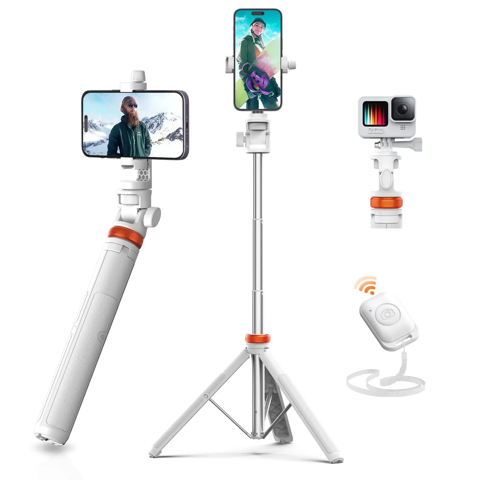 Newest 62&#034; Phone Tripod,  Tripod for Iphone &amp; Selfie Stick Tripod with Remote, U