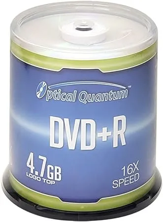 Optical Quantum 4.7GB 16X DVD+R Logo Top 100 Packs Spindle Disc Model OQDPR16LT-BX