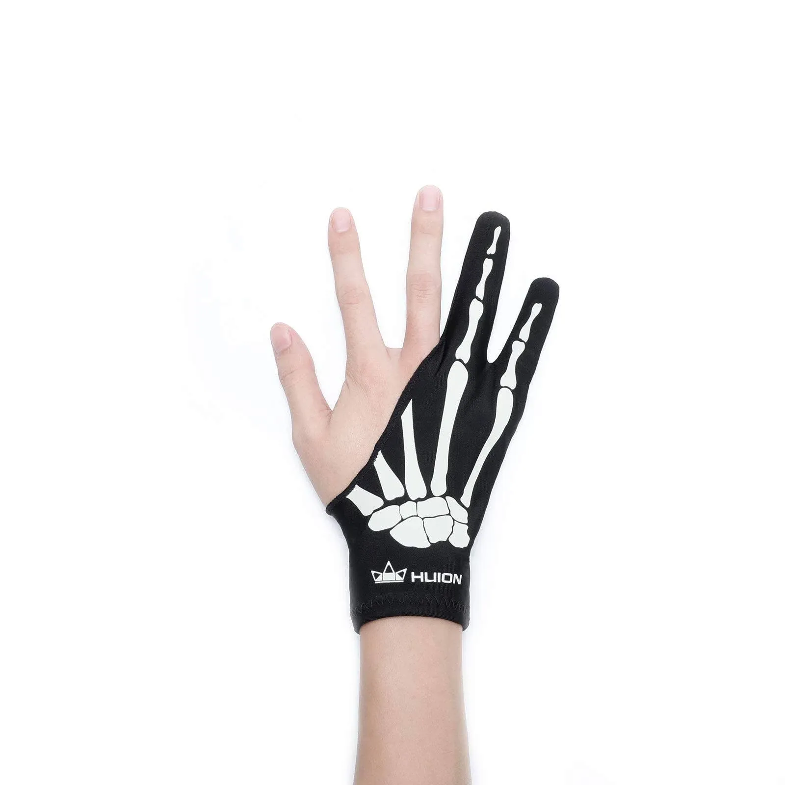 HUION Skeleton Design Two Finger Anti-fouling Artist Glove for Pen Display Graphics Tablet LCD