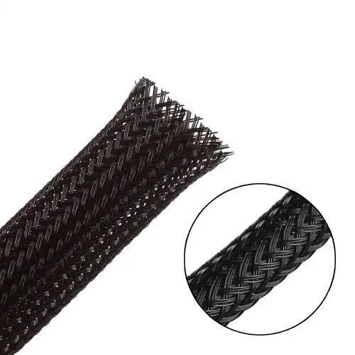 Alex Tech 25ft - 1/2 inch Pet Expandable Braided Sleeving Black Braided Cable Sleeve