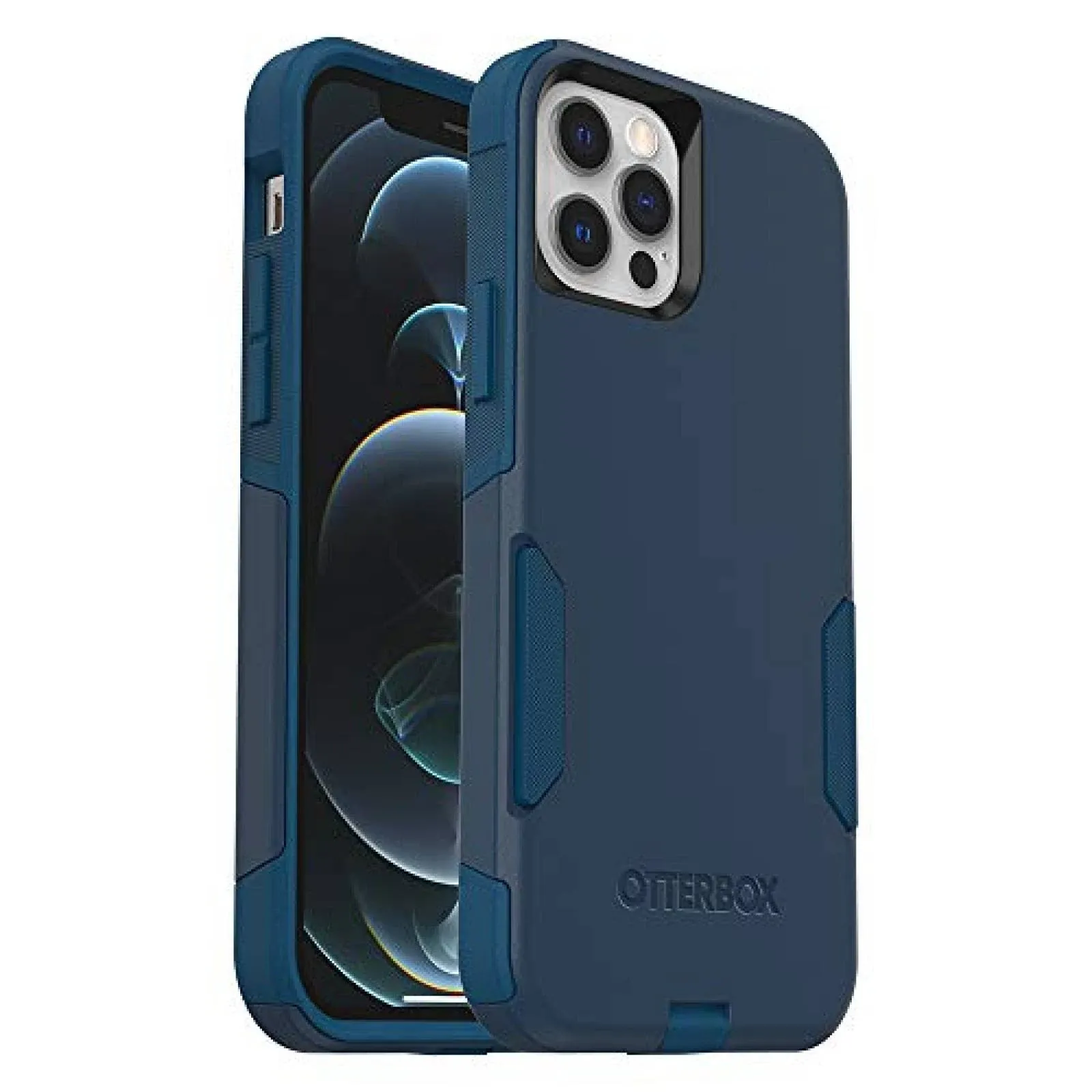 OtterBox iPhone 12 & iPhone 12 Pro Commuter Series Case - Bespoke Way (Blazer Blue/Stormy Seas Blue), Slim & Tough, Pocket-Friendly, with Port