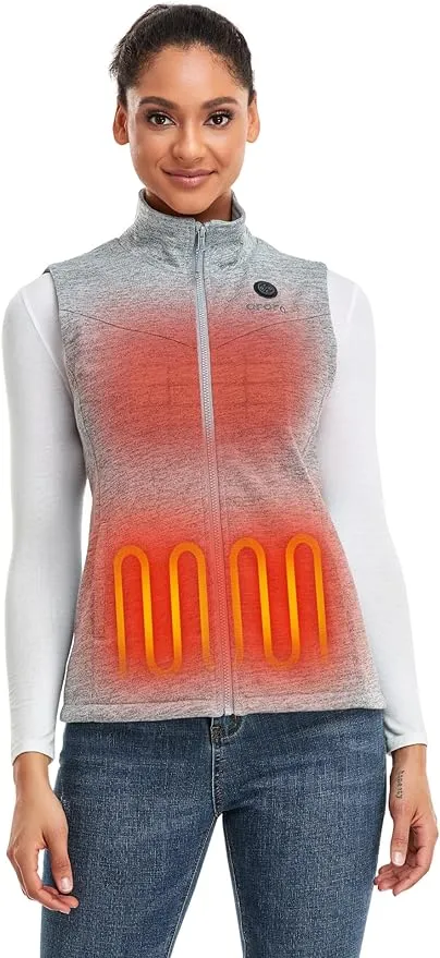 ORORO Women&#039;s Fleece Heated Vest with Battery, Heating Vest Electric Base Layer