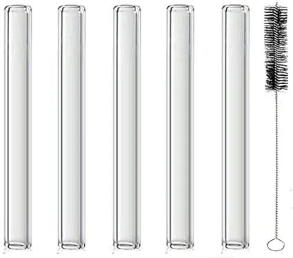 Pack of 5 : Clear 4.0"(100mm) Glass Blowing Tubes